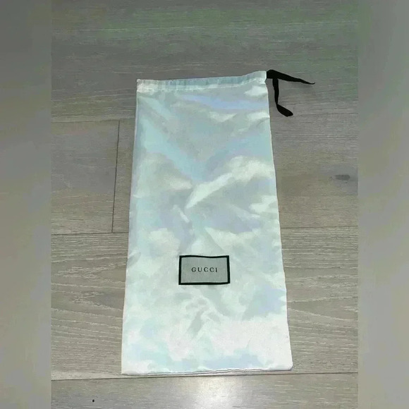 Gucci Dust Bag Off White satin Bag Black Draw Authentic storage travel - Picture 4 of 9